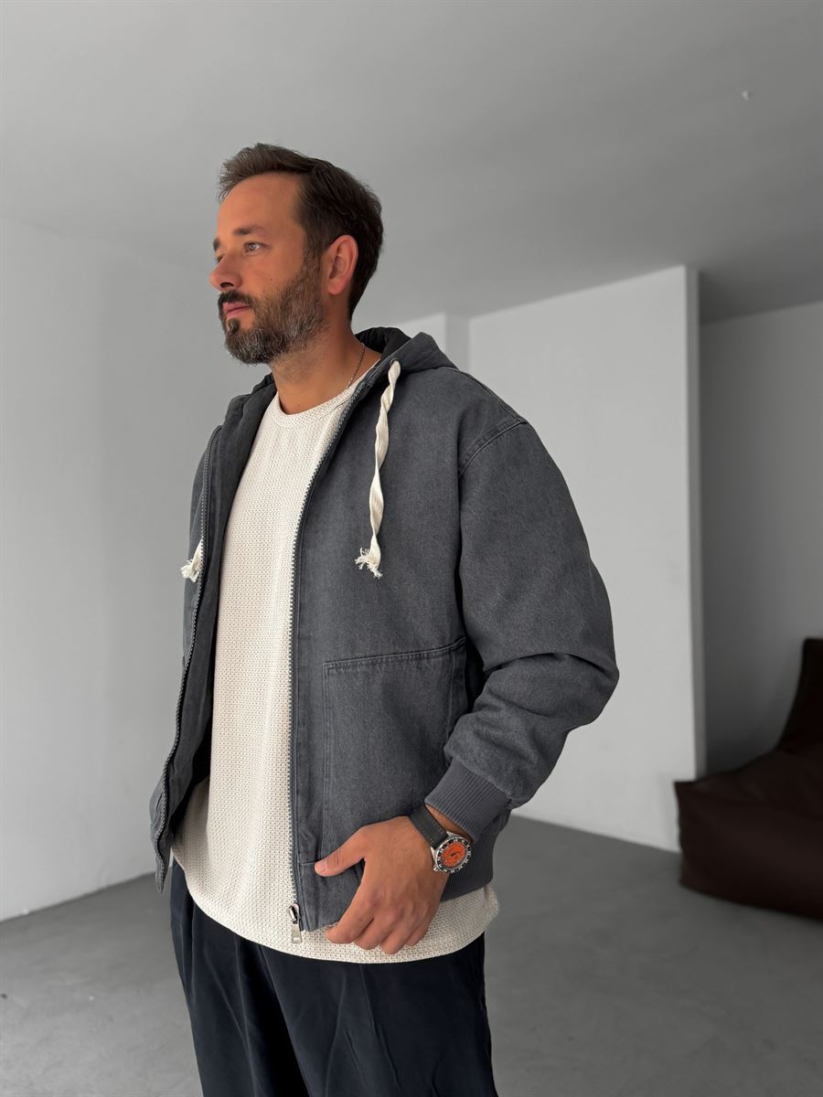 Hooded Denim Jacket