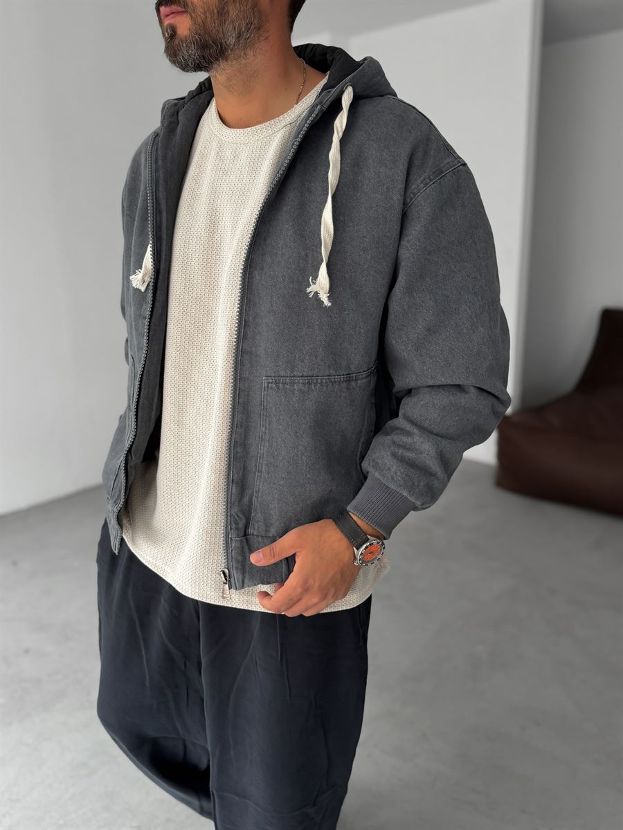 Hooded Denim Jacket