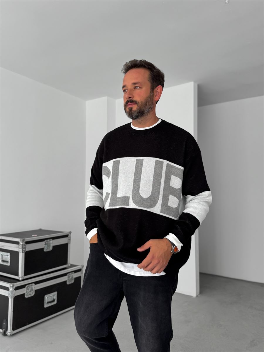 Club Embroidered Knitwear Sweatshirt