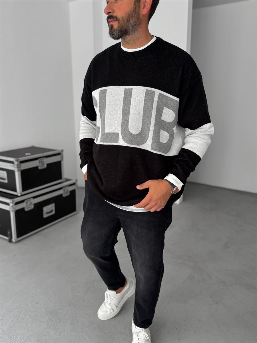 Club Embroidered Knitwear Sweatshirt