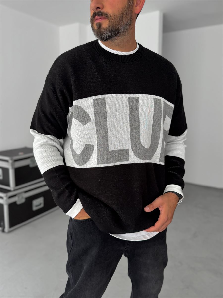 Club Embroidered Knitwear Sweatshirt