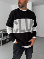 Club Embroidered Knitwear Sweatshirt
