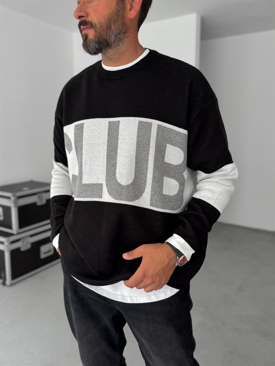 Club Embroidered Knitwear Sweatshirt