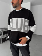 Club Embroidered Knitwear Sweatshirt