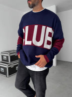 Club Embroidered Knitwear Sweatshirt