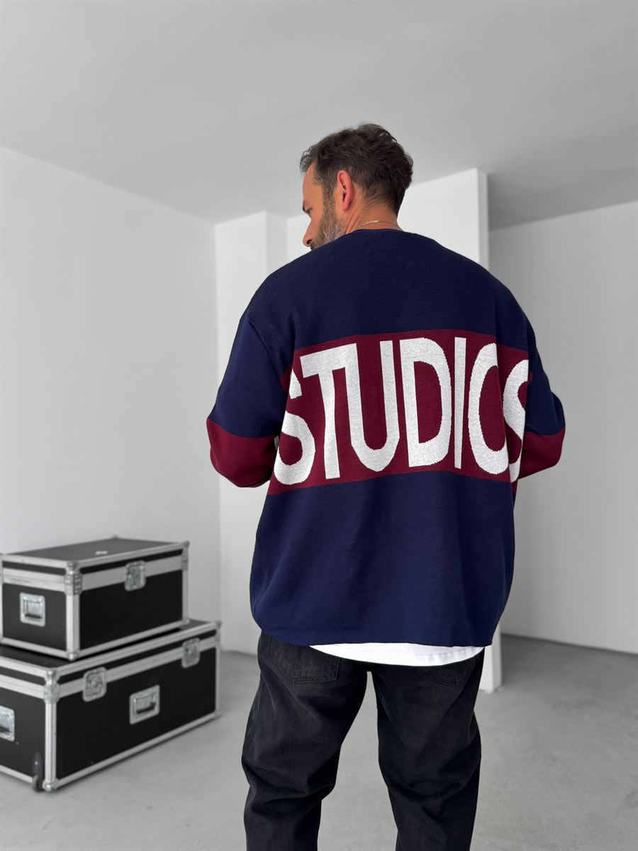 Club Embroidered Knitwear Sweatshirt