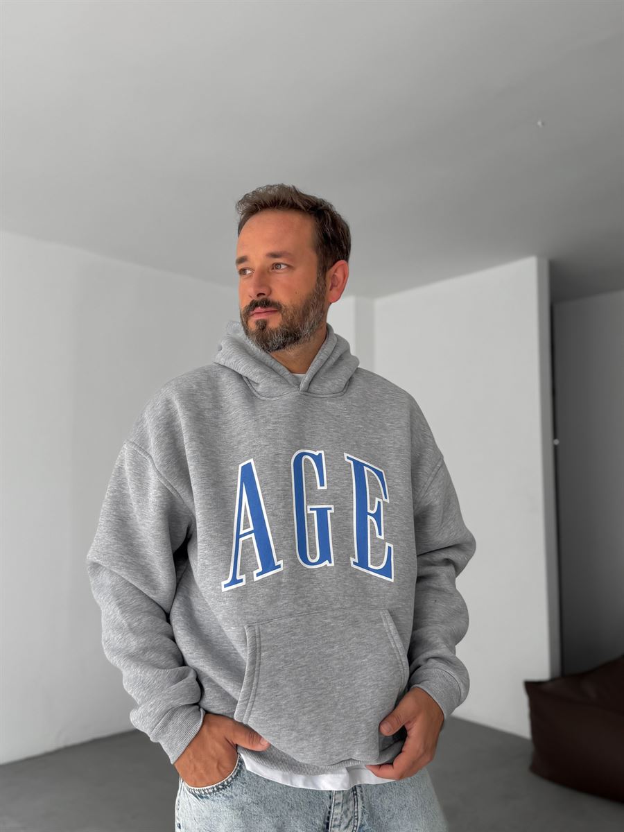Age Printed Hooded Sweatshirt