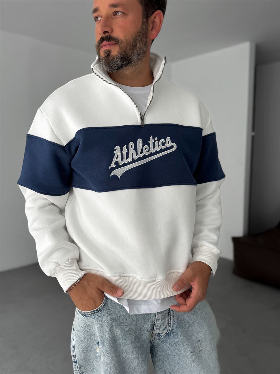 Half-Zip Athletics Embroidered Sweatshirt