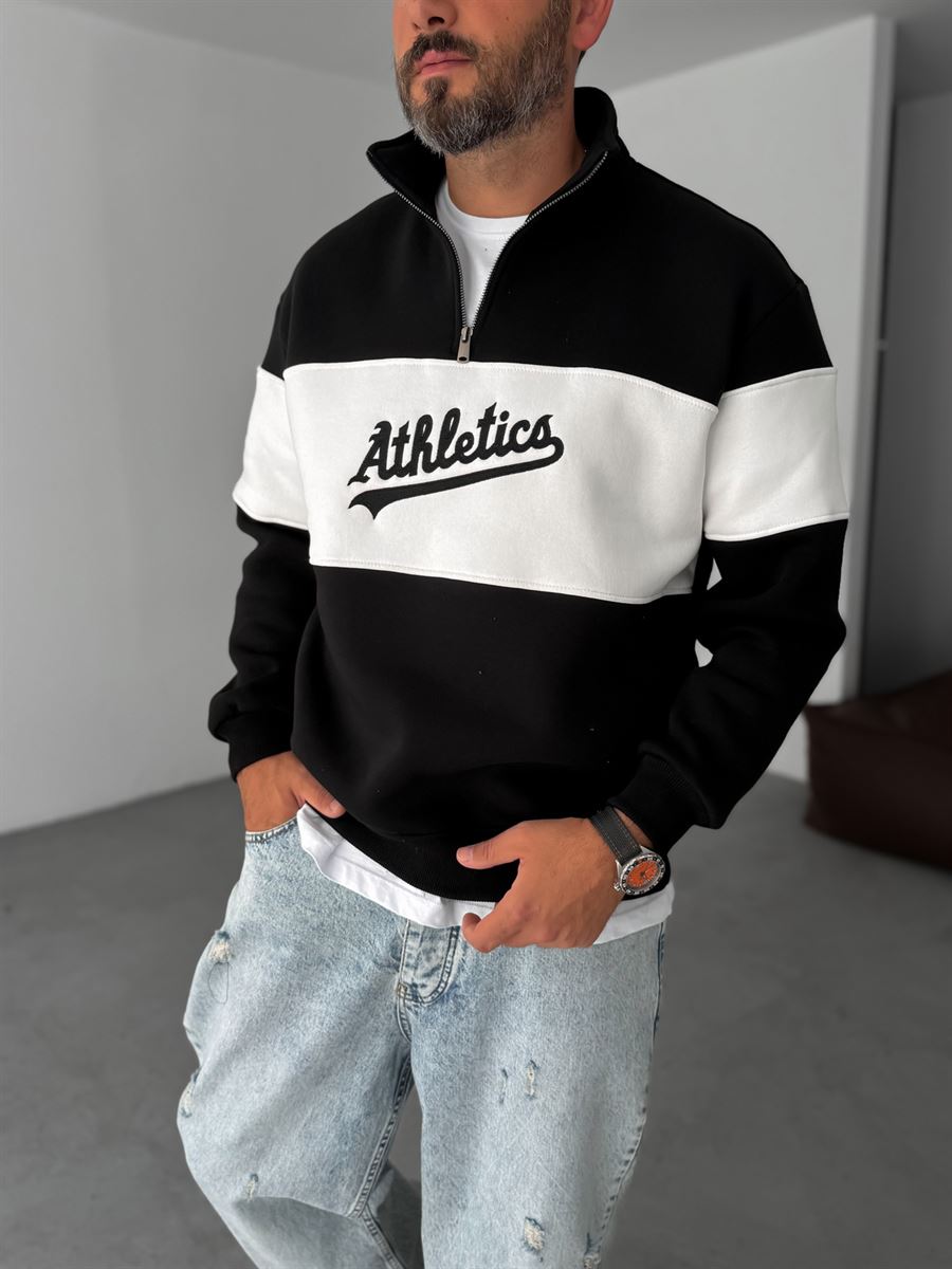 Half-Zip Athletics Embroidered Sweatshirt