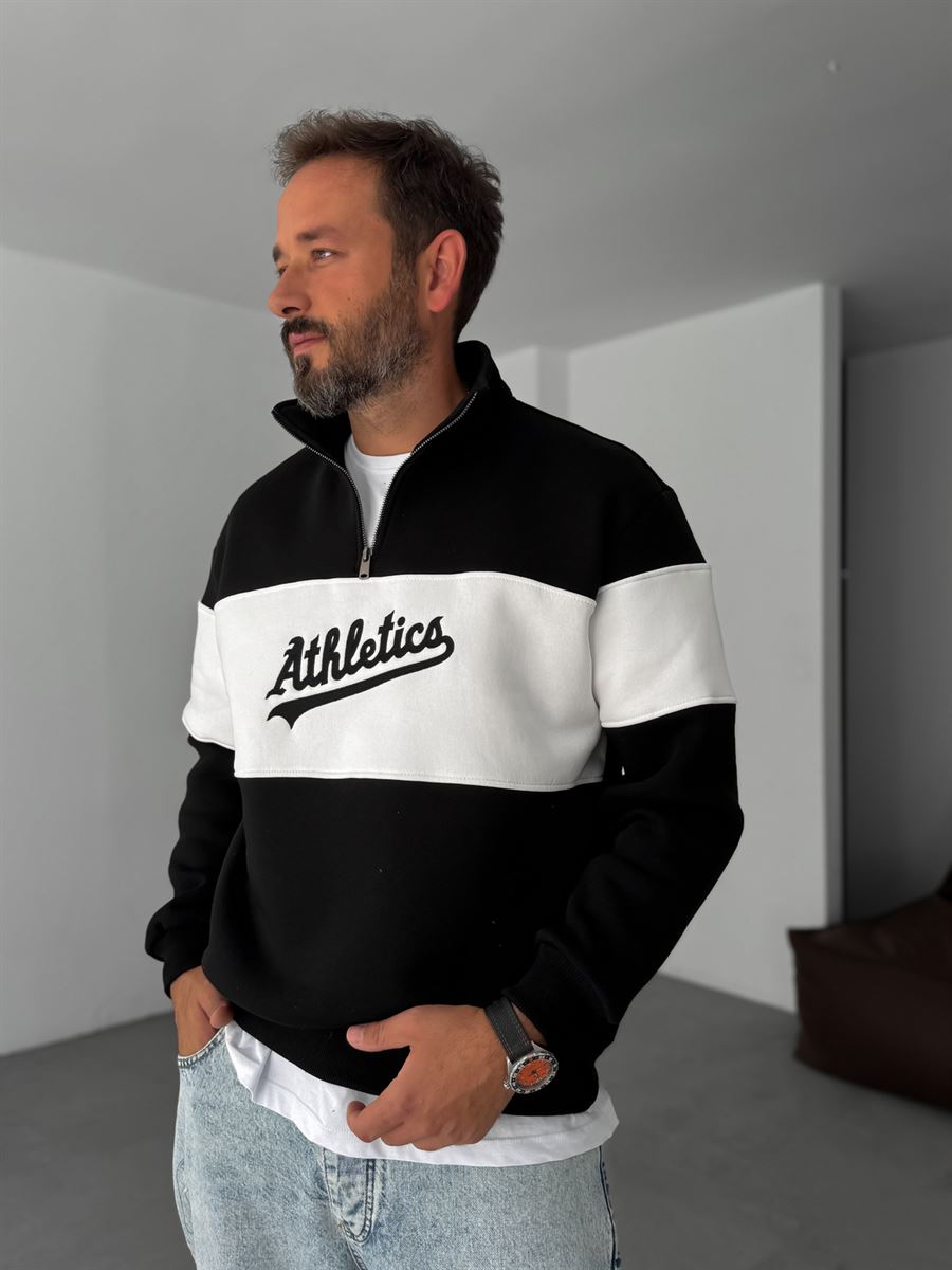 Half-Zip Athletics Embroidered Sweatshirt