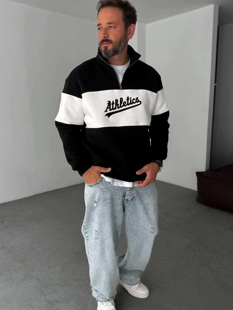 Half-Zip Athletics Embroidered Sweatshirt