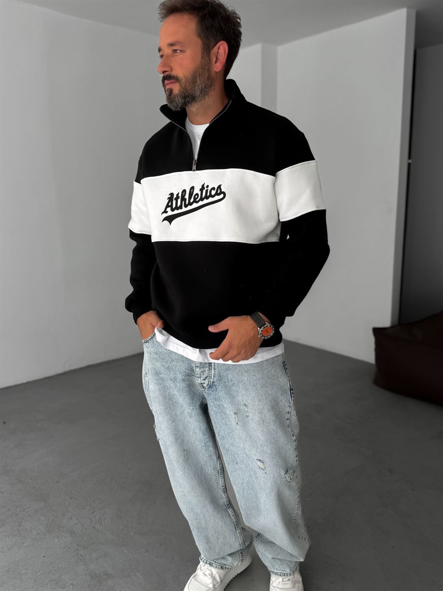 Half-Zip Athletics Embroidered Sweatshirt