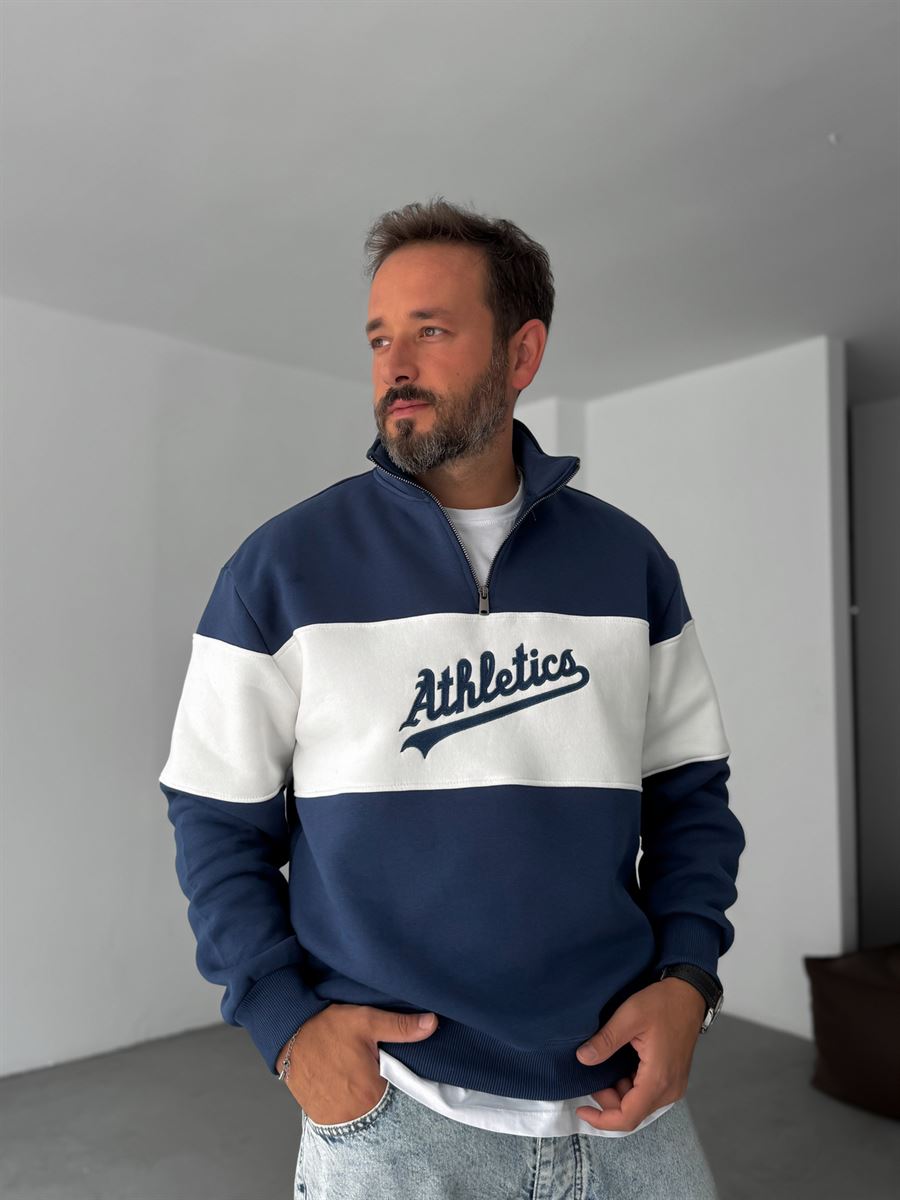 Half-Zip Athletics Embroidered Sweatshirt