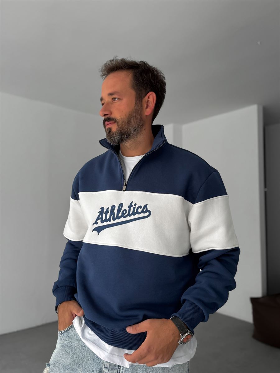 Half-Zip Athletics Embroidered Sweatshirt
