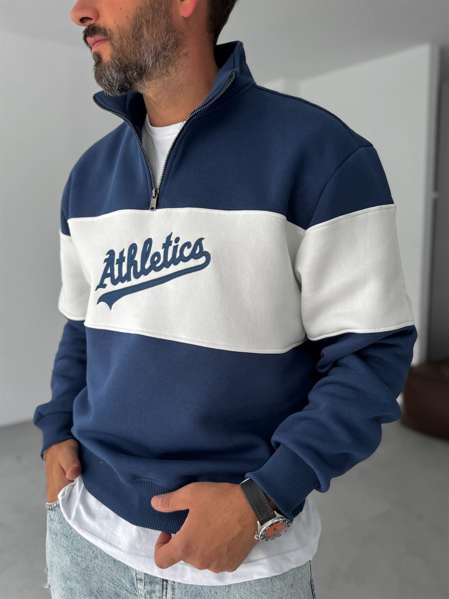 Half-Zip Athletics Embroidered Sweatshirt