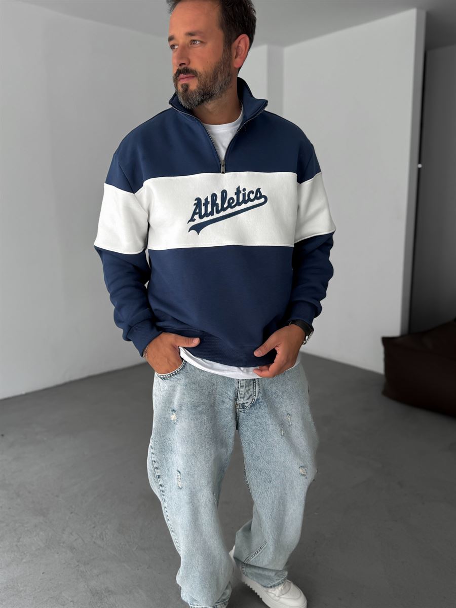 Half-Zip Athletics Embroidered Sweatshirt