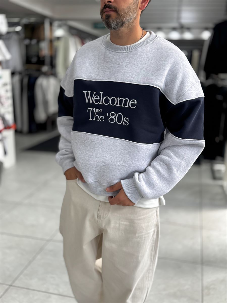 Gray Welcome Embroidered Sweatshirt PM-09
