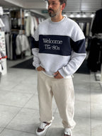 Gray Welcome Embroidered Sweatshirt PM-09