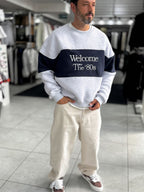 Gray Welcome Embroidered Sweatshirt PM-09