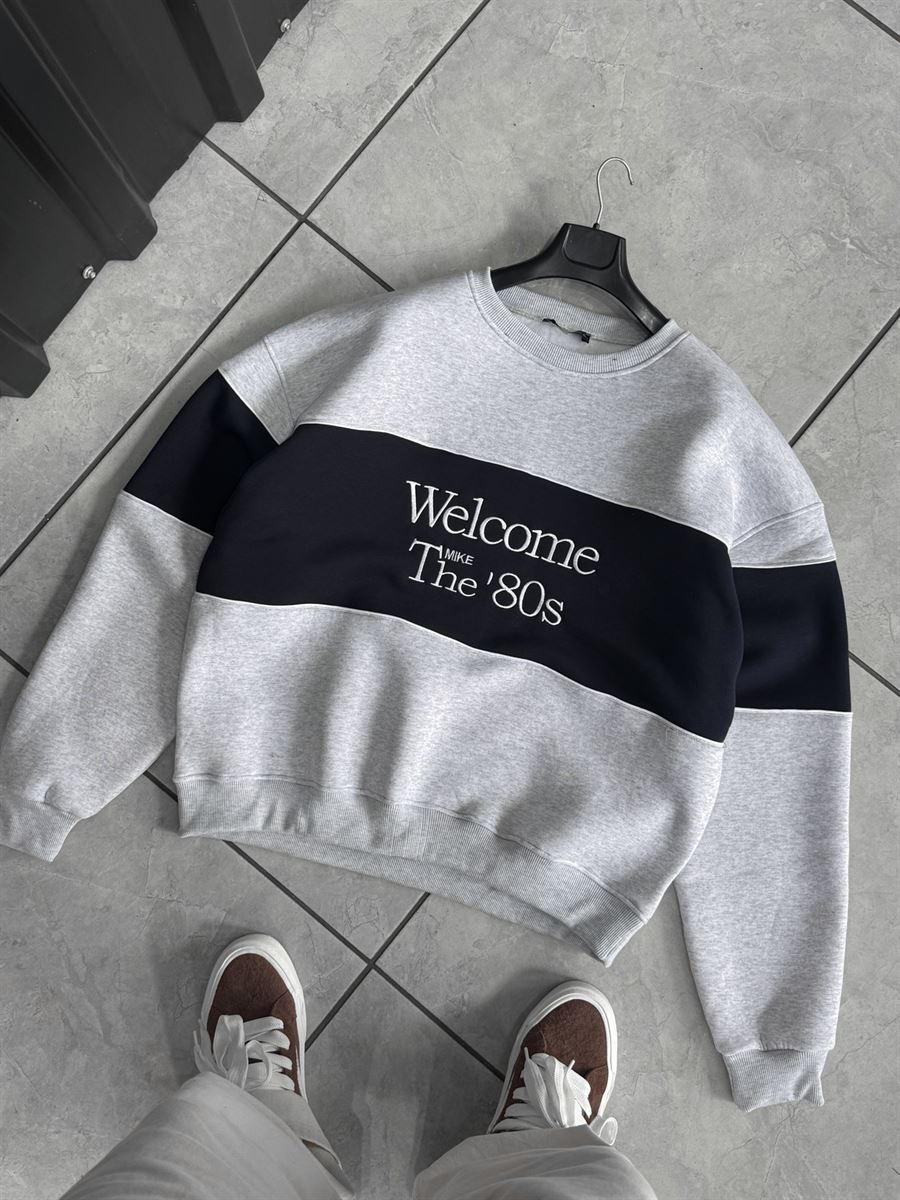 Gray Welcome Embroidered Sweatshirt PM-09