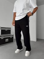 PM Embroidered Straight Leg Fleece-Lined Sweatpants
