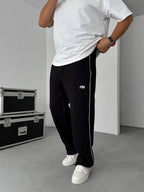 PM Embroidered Straight Leg Fleece-Lined Sweatpants