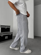 PM Embroidered Straight Leg Fleece-Lined Sweatpants