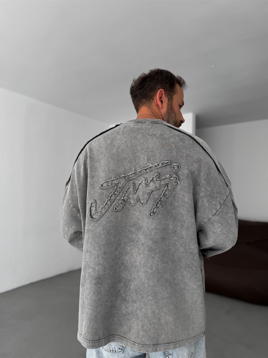 Stitched Detail Washed Sweatshirt