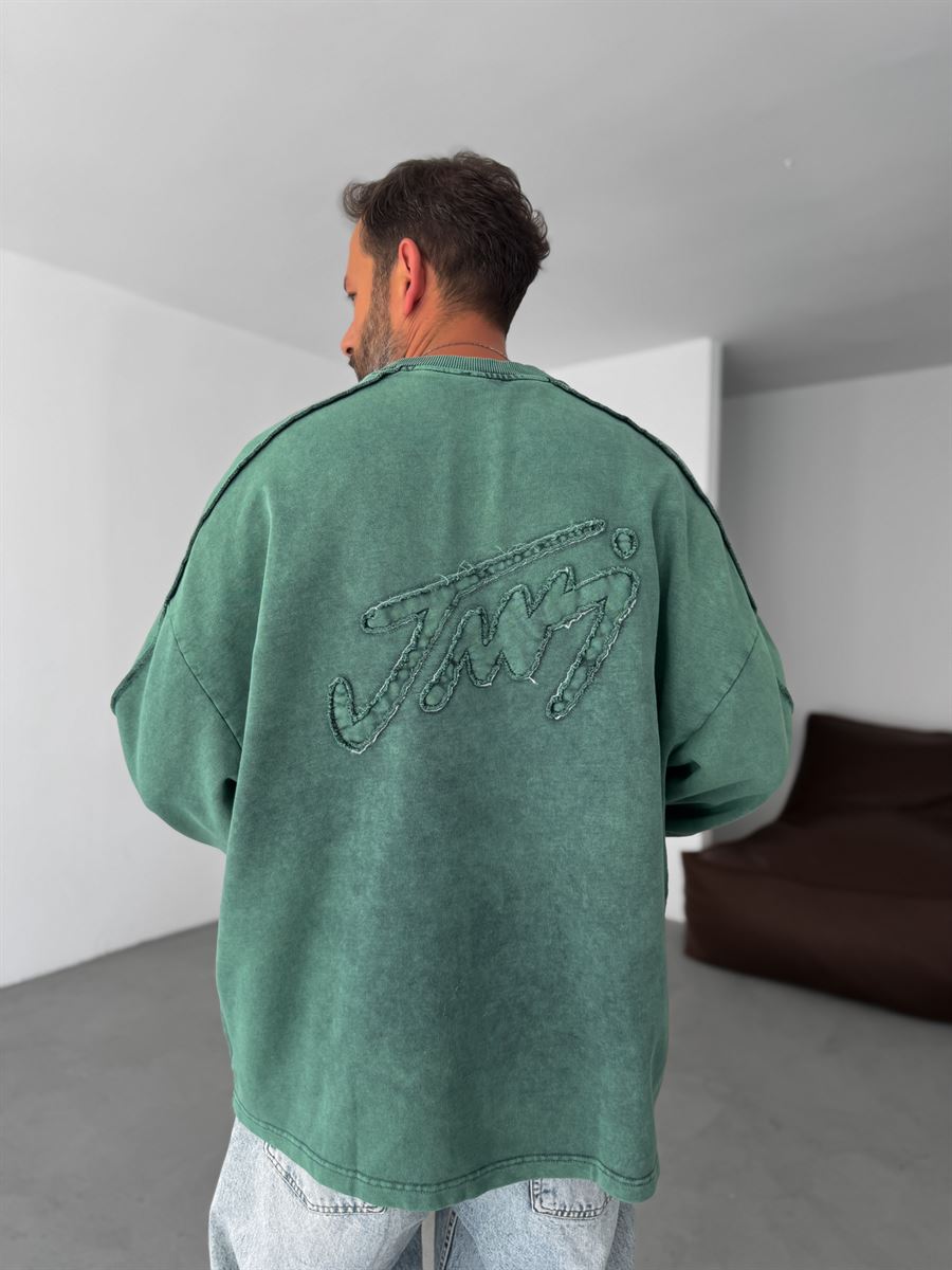 Stitched Detail Washed Sweatshirt