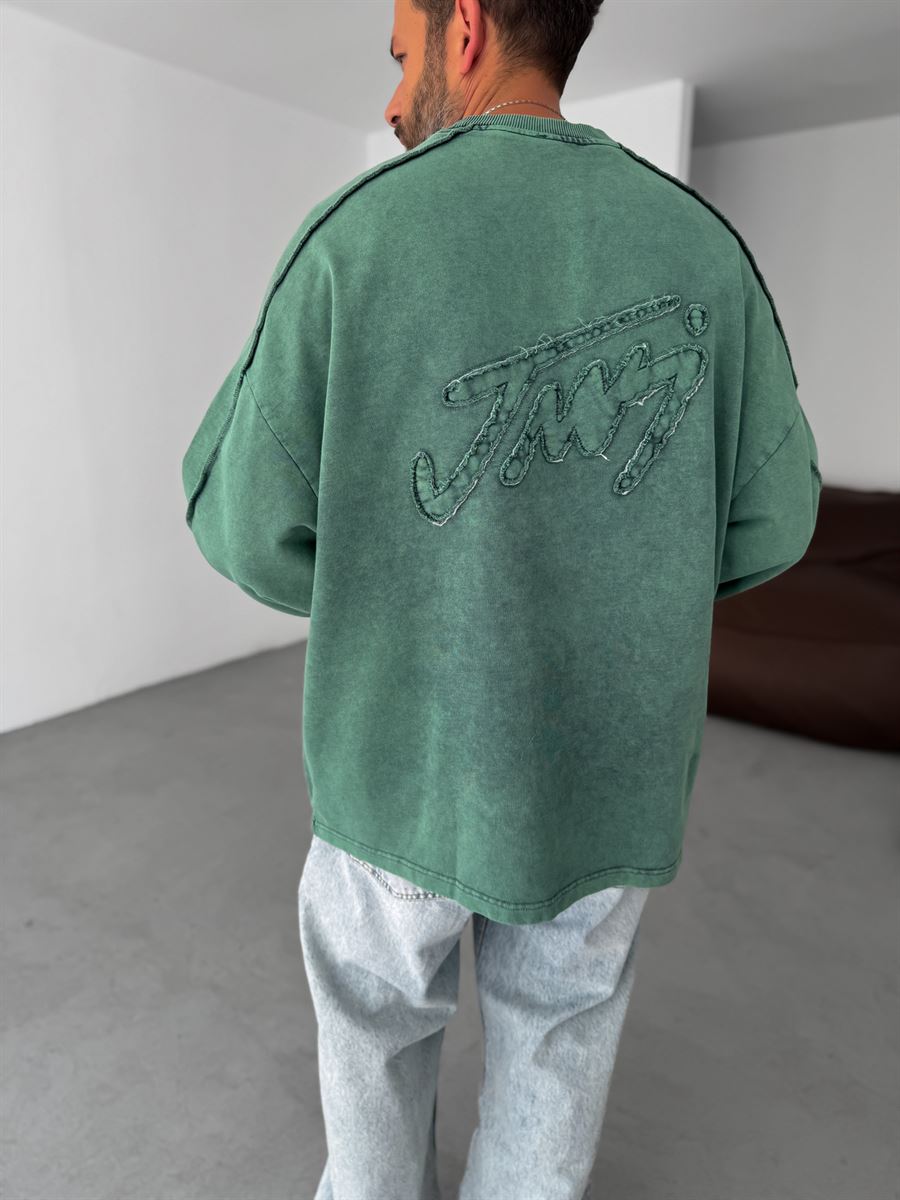 Stitched Detail Washed Sweatshirt