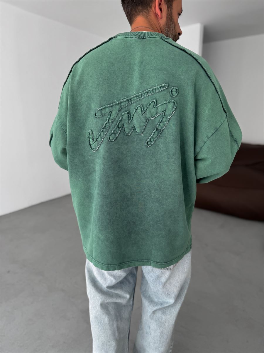 Stitched Detail Washed Sweatshirt