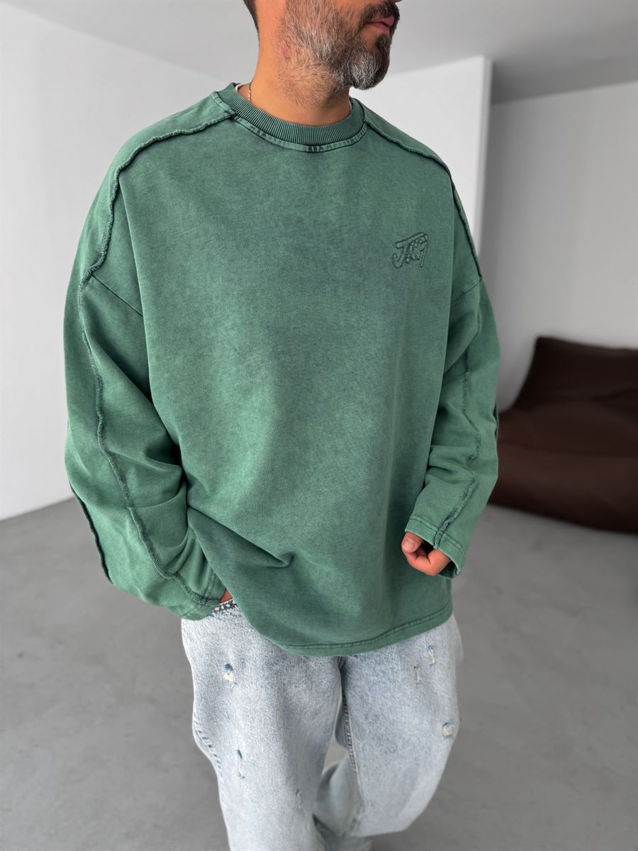 Stitched Detail Washed Sweatshirt