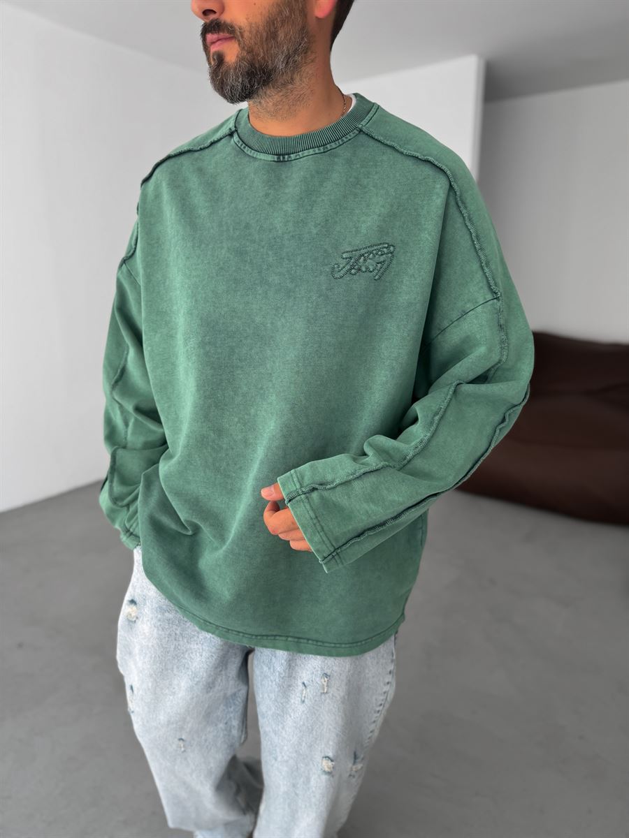 Stitched Detail Washed Sweatshirt