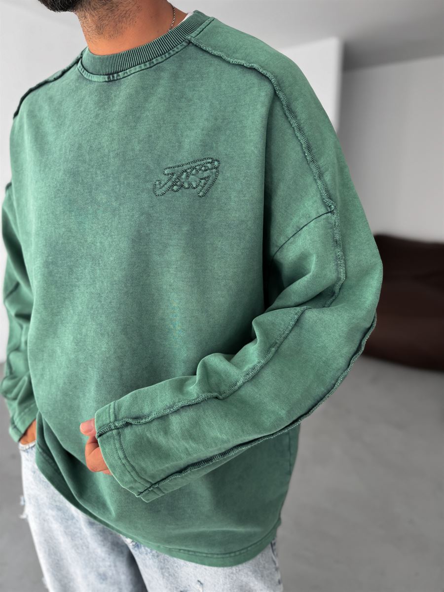 Stitched Detail Washed Sweatshirt