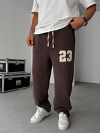 23 Patched Washed Fleece-Lined Sweatpants