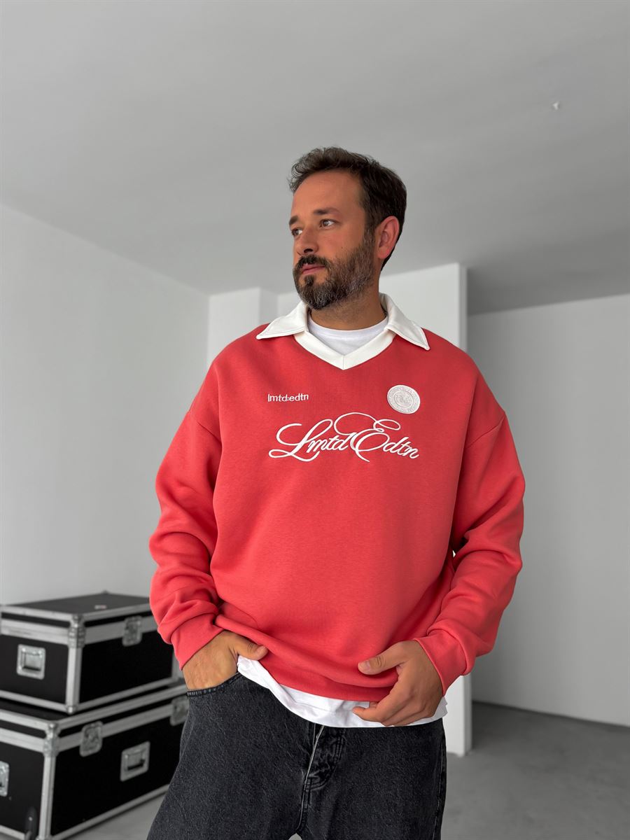 V-Neck Limited Embroidered Sweatshirt