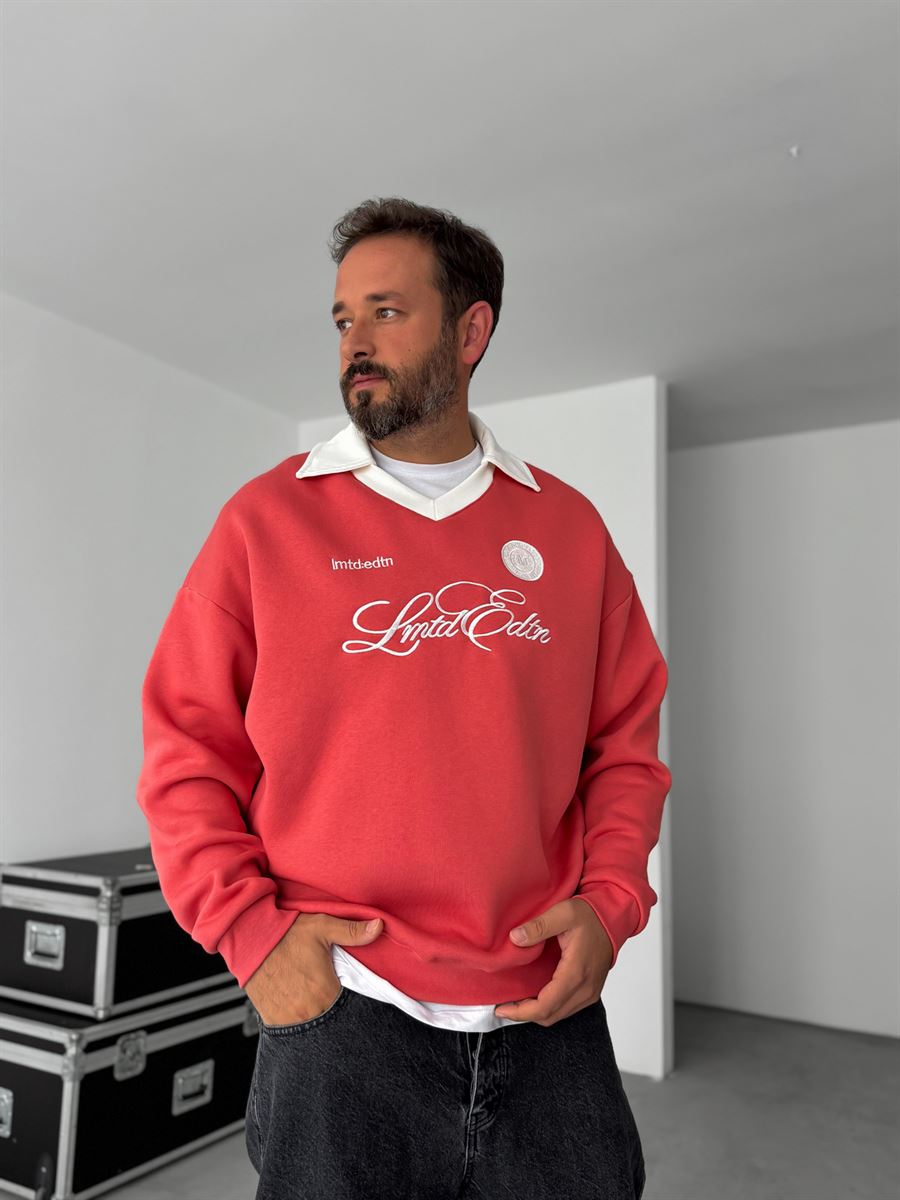 V-Neck Limited Embroidered Sweatshirt