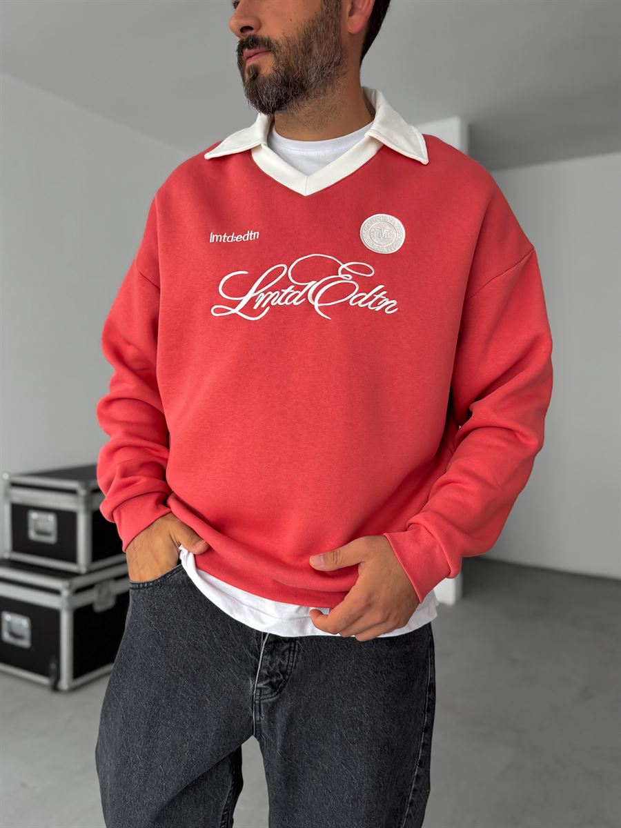 V-Neck Limited Embroidered Sweatshirt