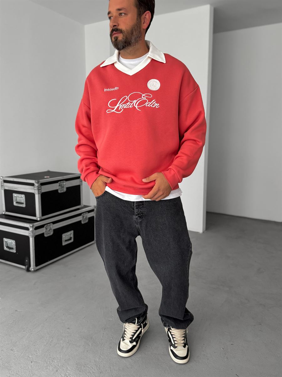 V-Neck Limited Embroidered Sweatshirt