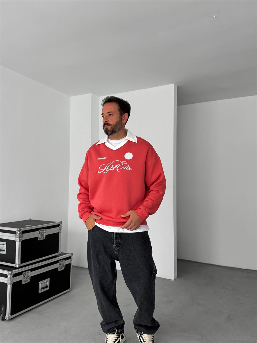 V-Neck Limited Embroidered Sweatshirt