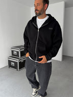 Waffle Zipped Hooded Sweatshirt