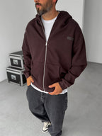 Waffle Zipped Hooded Sweatshirt