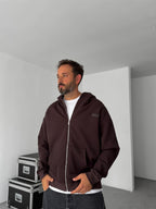 Waffle Zipped Hooded Sweatshirt