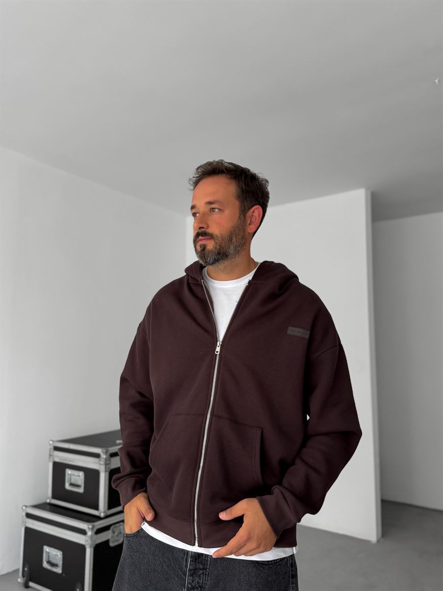 Waffle Zipped Hooded Sweatshirt