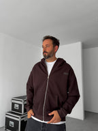 Waffle Zipped Hooded Sweatshirt