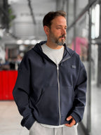 Waffle Zipped Hooded Sweatshirt