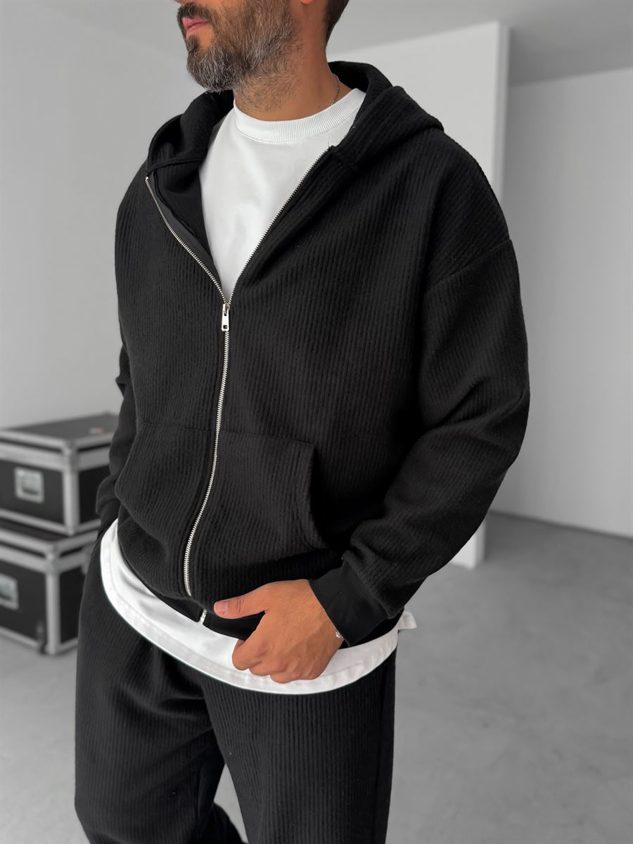 Jacquard Hooded Sweatshirt