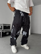 Leaf Patterned Baggy Sweatpants