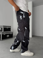 Leaf Patterned Baggy Sweatpants