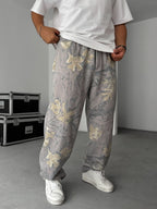 Leaf Patterned Baggy Sweatpants